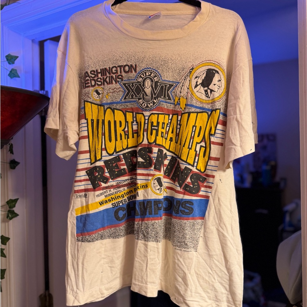 Mens Vintage Red Skins 90s Tshirt
